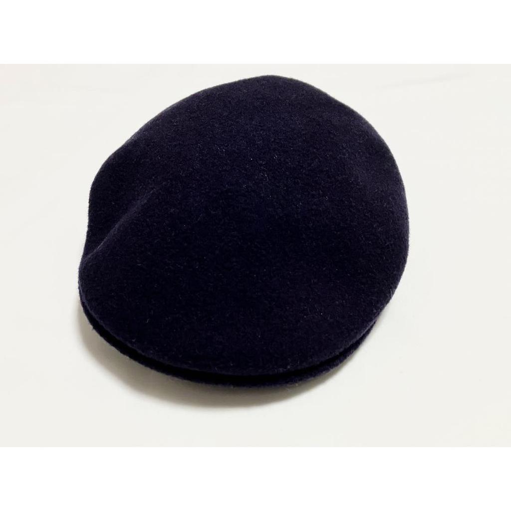 Used KANGOL Beret WOOL Navy Size L Made in England