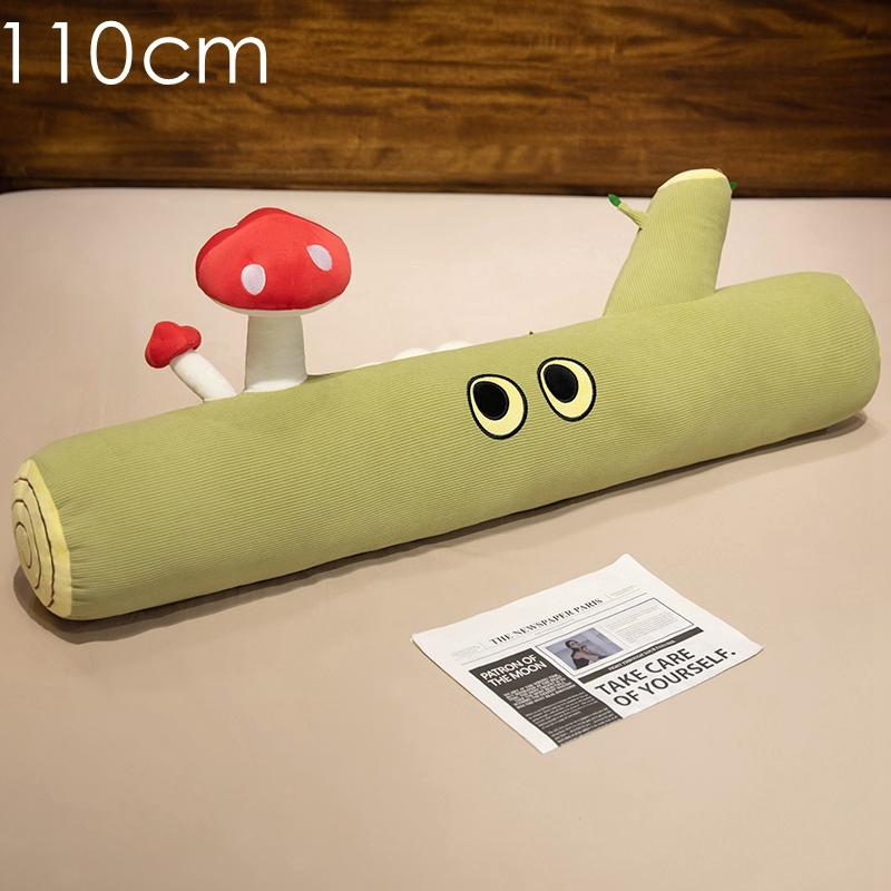 85cm/110cm 3D Interessantes Holzstumpf Plüschtier Kreative Simulation Großer Baum Mit Pilzkissen Sofakissen Raumdekoration
