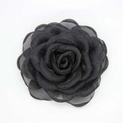 6Cm Black White Camellia Flower Brooches Korean  Corsage Lapel Pins Dress Shirt Suit Accessories For Women Lapel Pins