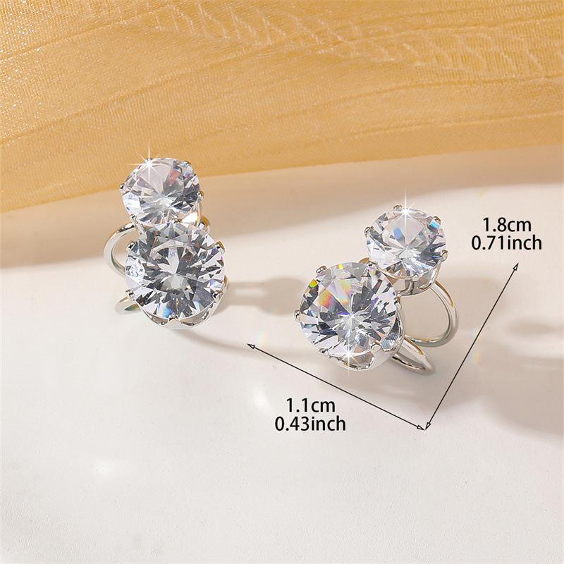 2Pcs Shiny Double-Layer Zircon Ear Clip for Women Exquisite Ear Cuff Earrings Without Ear Holes Fashion Non Piercing Ear Jewelry