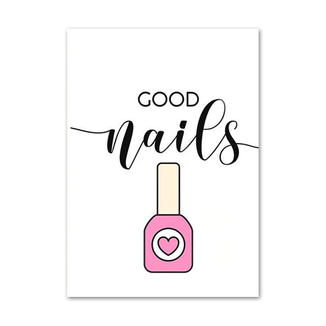 Nordic Fashion Girl Nail Beauty Salon Tweezers Wall Art Canvas Painting Posters And Prints Wall Pictures For Living Room Decor