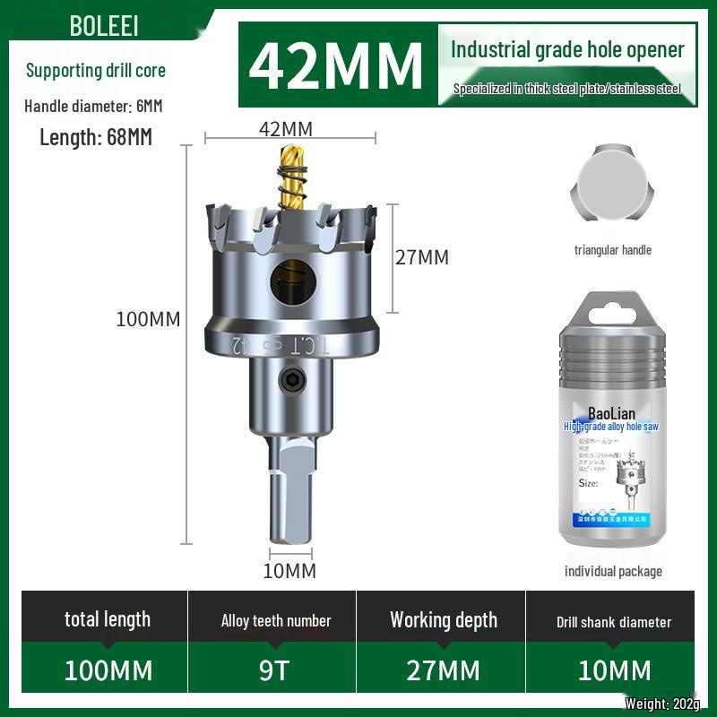 Stainless Steel Alloy Hole Saw for Quick Drilling and Metal/Woodworking Punching
