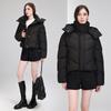 Womens Short Hooded Winter Puffer Coat Loose Fit Warm Cotton Jacket Petite Girls