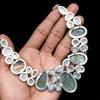Moonstone Facited  LabradoriteGemstone Jewelry Necklace &Earrings 18-20''