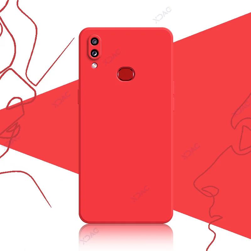 Quadratische Flüssigsilikonhülle für Samsung Galaxy A10S M10S SamsungA10S SamsungM10S Vollständig weicher Schutz Handyhülle Taschen