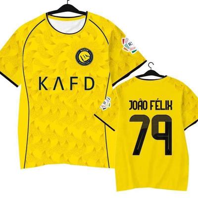 Saison 25-26 Riyadh victoire équipe C Ronaldo maillot de football séchage rapide manches courtes tendance et confortable T-shirt pour homme à manches courtes
