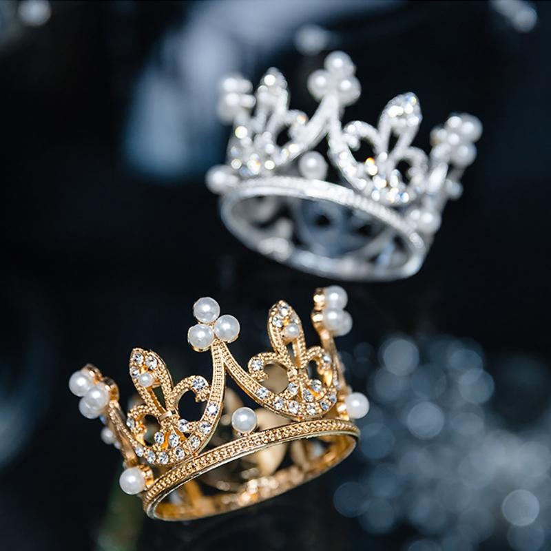 Children Gold Sliver Headwear Girls Dress Princess Hair Accessories Baking Cake Crown Headdress Headband Gift for Kids