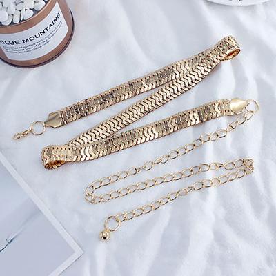 Simple Chain Belt Women Lady High Waist Gold Belts Waistband For Party Jewelry Dress Metal Chain Belt