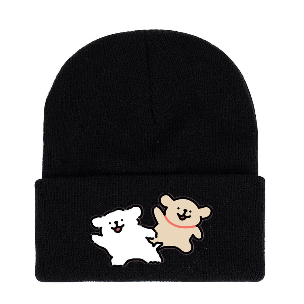 Winter Maltese Knit Hat With Printed Design For Men Women Casual Weather Cold
