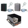 Cats Litter Pans With Handle Baffle Rabbit Litter Box Easy Cleaning No Residues Easy Cleaning Smooth Surfaces