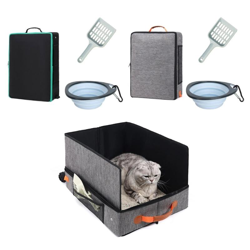 Cats Litter Pans With Handle Baffle Rabbit Litter Box Easy Cleaning No Residues Easy Cleaning Smooth Surfaces