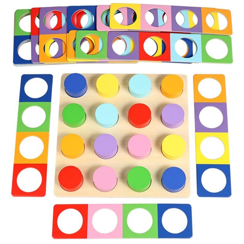 Color Recognition Matching Logic Game Educational Wooden Puzzle  Preschoolers or Toddlers