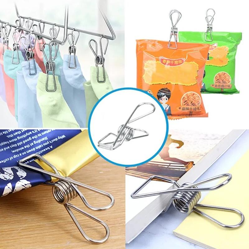 10Pcs Stainless Steel Clothes Clips Available In 2 Sizes For Hanging Clothes Or Drying Clothes Clips Clothes Pegs Clothes Hooks