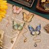 Ji Lv Yu Jian Butterfly Oil Painting Bookmark - Retro Irregular Student Reading Clip