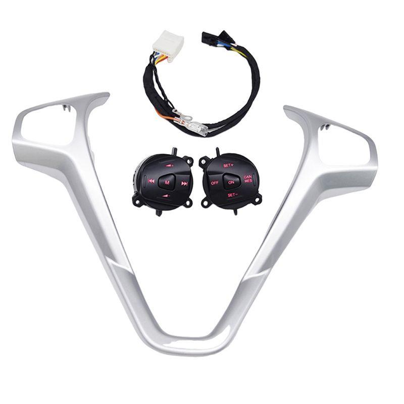 Authentic For Ford Fiesta MK7 MK8 Escort Ecosport Car Red LED Cruise Switch Button With Steering Wheel Trim Frame And Wiring Car