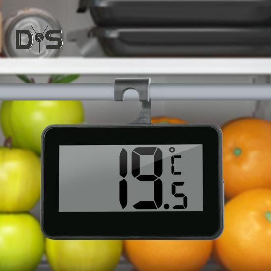 Termómetro colgante para refrigerador con pantalla LCD, termómetro digital resistente al agua para congelador, funciona con pilas, medidor de temperatura de alta precisión para refrigerador.