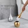Luxury Gold Toilet Brush Set Replaceable Nylon Soft Bristle Brush Long Handle For WC Bathroom Accessories Cleaning Tools