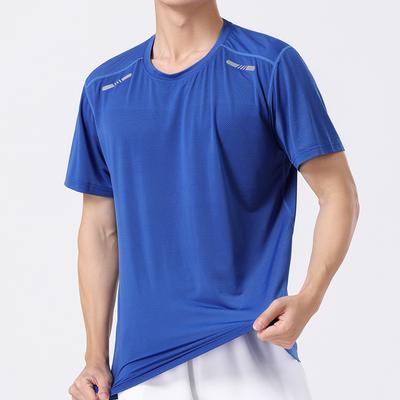 Herren Laufshirt Elastisch Sommer Dünne Sektion Eisseide Dry Fit T-Shirts Damen Fitness Yoga Top Shirt Unisex Training Kurzärmlig