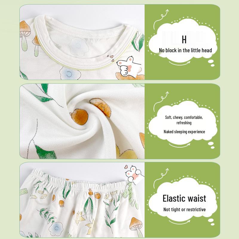 Youkesi Mädchen Klimatisierte Sommer-Pyjamasets, Alter 3-15, Größe 80-160cm, Set mit 3/4-Ärmel und Hose