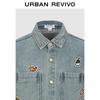 UR Men's 2025 Autumn Embroidered Washed Denim Shirt