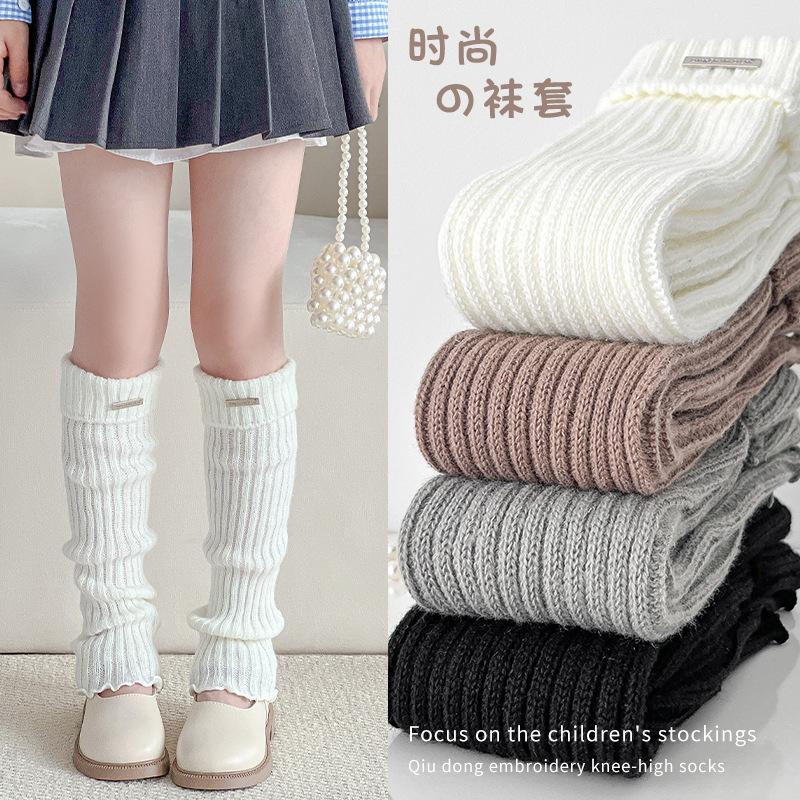 Children'S Striped Stacking Socks Cover Jk Calf Socks Autumn And Winter Leg Cover Thin Autumn And Winter Thermal Socks Girls' Socks