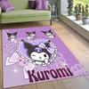 Stylish Kuromi Cartoon Rug, Suitable for Bedrooms, Living Rooms, Sofas, Doormats, and Large-sized Non-slip W-shaped Rugs.