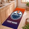 Edmonton Oilers Customizable name kitchen floor mat easy to clean and wipe down Suitable for kitchens living rooms and entryways—a perfec