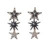 Exaggerated Temperament Shiny Rhinestone Zircon Star Splicing Tassel Dangle Earrings for Women Exquisite Luxury Piercing Jewelry