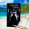 1pc The Vampire Diaries3 Beach Towel, Beach and Seaside Swimming Pool Equipment, Fashion Pattern, Rectangular, Travel Essentials