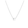 Brushed Cube Sugar Pendant Necklace For Women Minimalist Delicate Layering Chain Small Dainty Student Jewelry