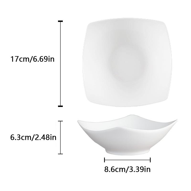 2/4/6/8pcs White PP Salad Bowl Reusable Suitable for Family Gatherings Hotels Outdoor RVs Camping Picnic Parties. 4