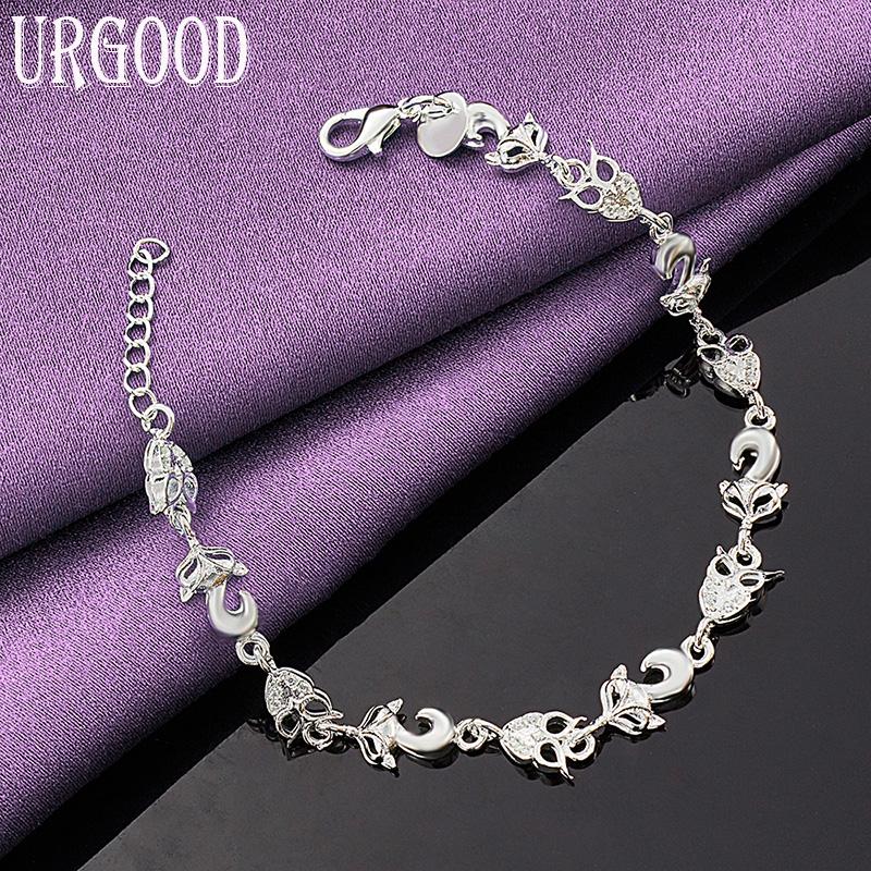925 Sterling Silver Romantic AAA Zircon Bracelet Fashion Jewelry
