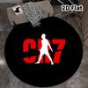 Cr7 Round Area Rug Carpet Rug For Living Room Bedroom Sofa Playroom Decor Nonslip Floor Mat