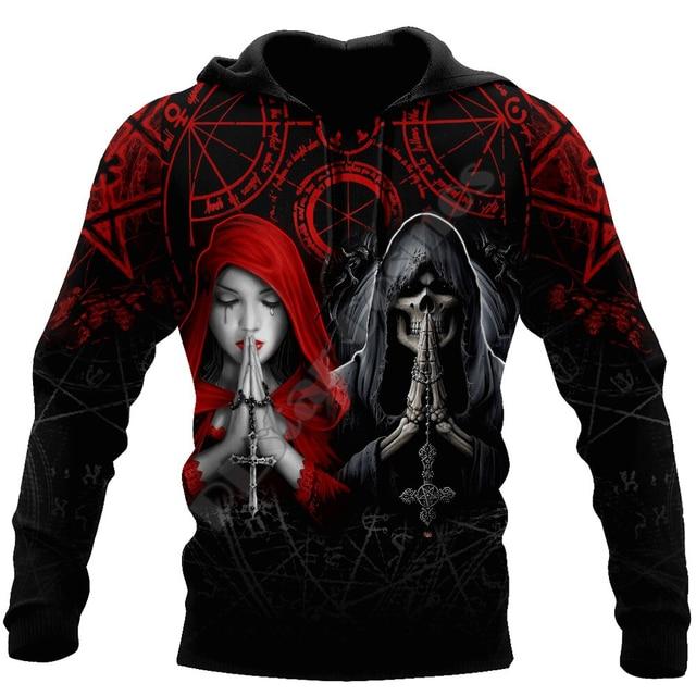 3D Printed Skull Graphics Men's Hoodie Tops Fashion Unisex Sweatshirt Spring Hip Hop Streetwear Oversized Casual Men's Clothing