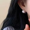 Women's Half-Circle C-Shaped Stud Earrings - Simple Geometric Multi-layered Design, Hip Hop Style Versatile Accessory.