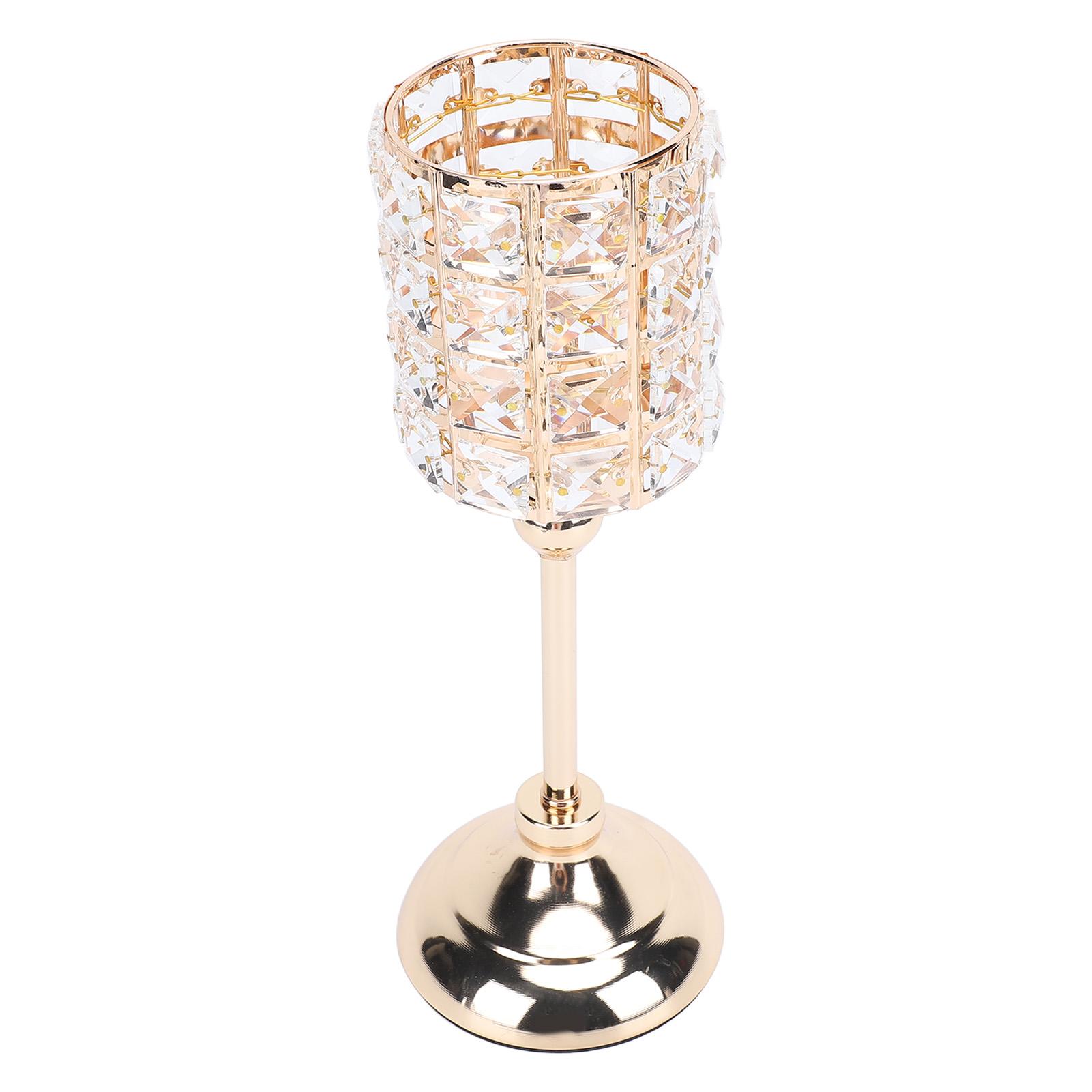 

Подсвечник для чайной свечи, мерцающий подсвечник из металла со стразами для обеденного стола M(315 X 180mm)