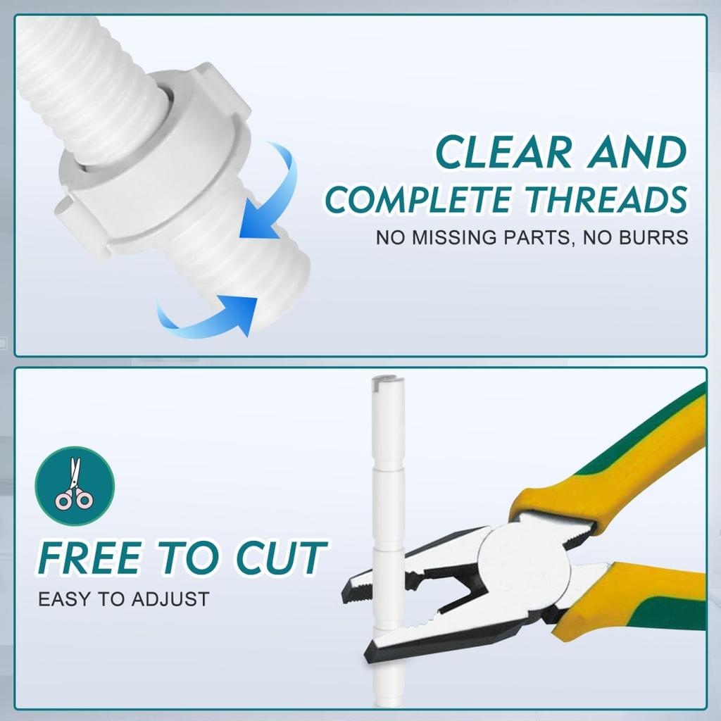 10Pcs Flushing Button Rods: Toilet Push Button Rod - Bathroom Toilet Tank Buttons Rods Lengthen Plastic White