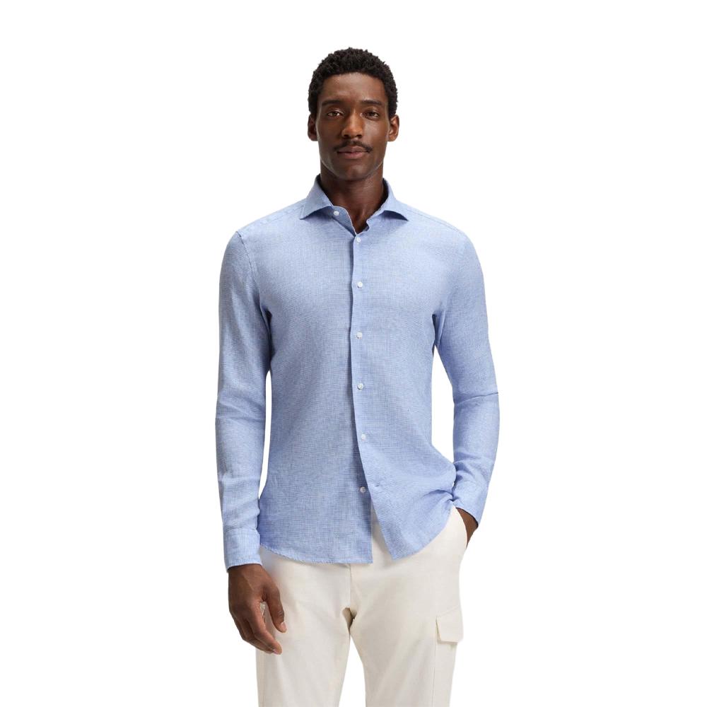 BOSS Mens L-Hays Linen Slim Shirt