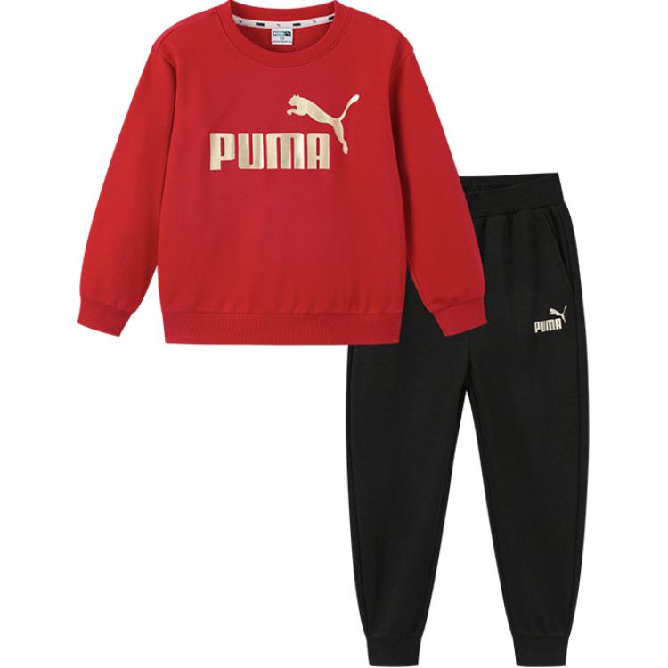 PUMA Casual Sportswear PantsSportstyle Red Black Tone Kids 353925104202-00369 110