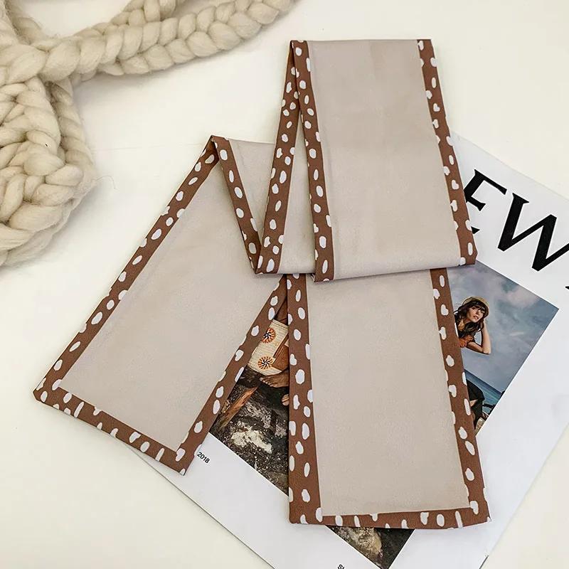 Fashion Women Letter Hair Ribbons French Elegant Long Headband Bag Strap Accessories Girls Bow Knot Long Hair Scarf HairBands