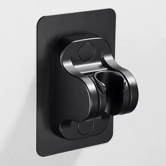 Black Adjustable No-Drill Shower Head Wall Mount Holder
