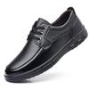 Casual men's shoes 2025 spring new trendy simple work shoes lace-up middle-aged dad formal casual business leather shoes