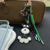 Lovely PU Leather Schnauzer Keychain Dog Cute Puppy PU Leather Hanger Animal Cartoon Bag Pendant Women