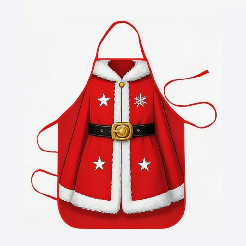 Oil-Resistant Christmas Apron Reusable Kitchen Aprons New Santa Claus Apron Holiday Decor