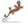 Yousheng Retro Lizard Gecko Shape Brooch Shining Rhinestones Inlaid Pin Faux Silk Shawl Buckle Dress Badge Outfit Accessories