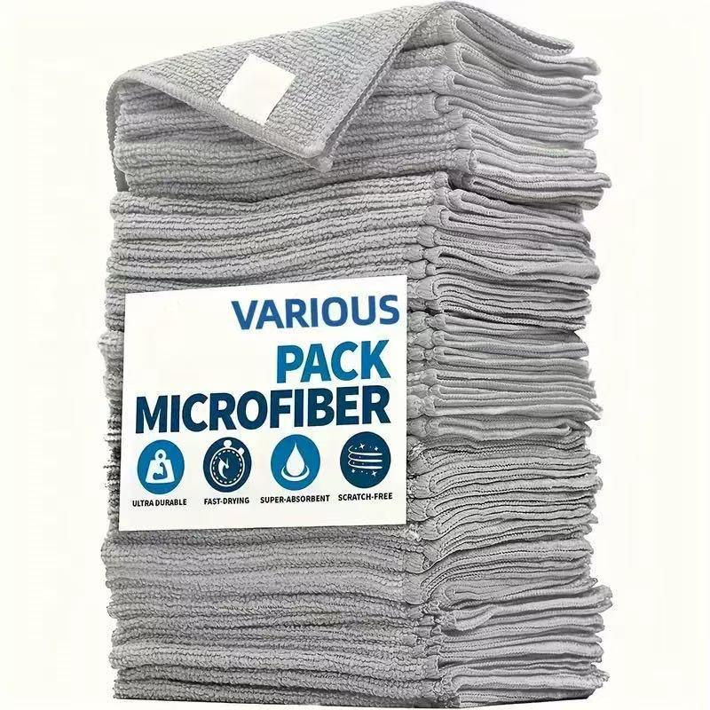 

Ultra-Soft Black Microfiber Cleaning Cloth - Absorbent Towel for Car, Kitchen, and Home. 1 pc (unpackaged) серый