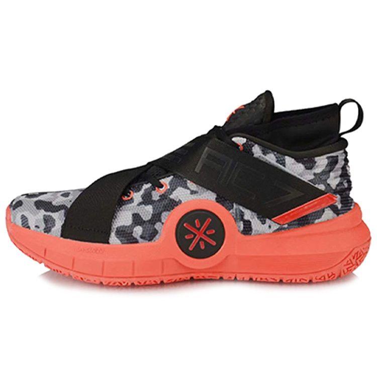 Li Ning All City 7 Wade Series Shock Absorption Anti-Slip Wear-Resistant High-Top Basketball Shoes Men Sneakers Black Red ABAP105-4