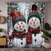 Christmas Snowman Printed Curtains   Christmas Decorations   Bedroom and Living Room   Home Decoration   Room Decoration