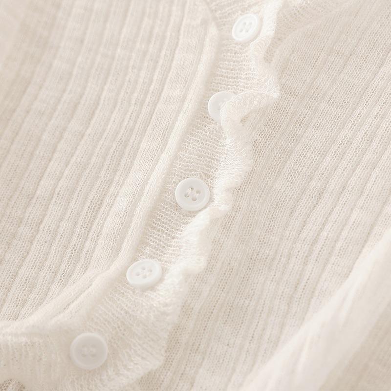 Sunscreen Cardigan Women's New Summer Thin Short White, Knitted Top Shawl Small Outer Skirt