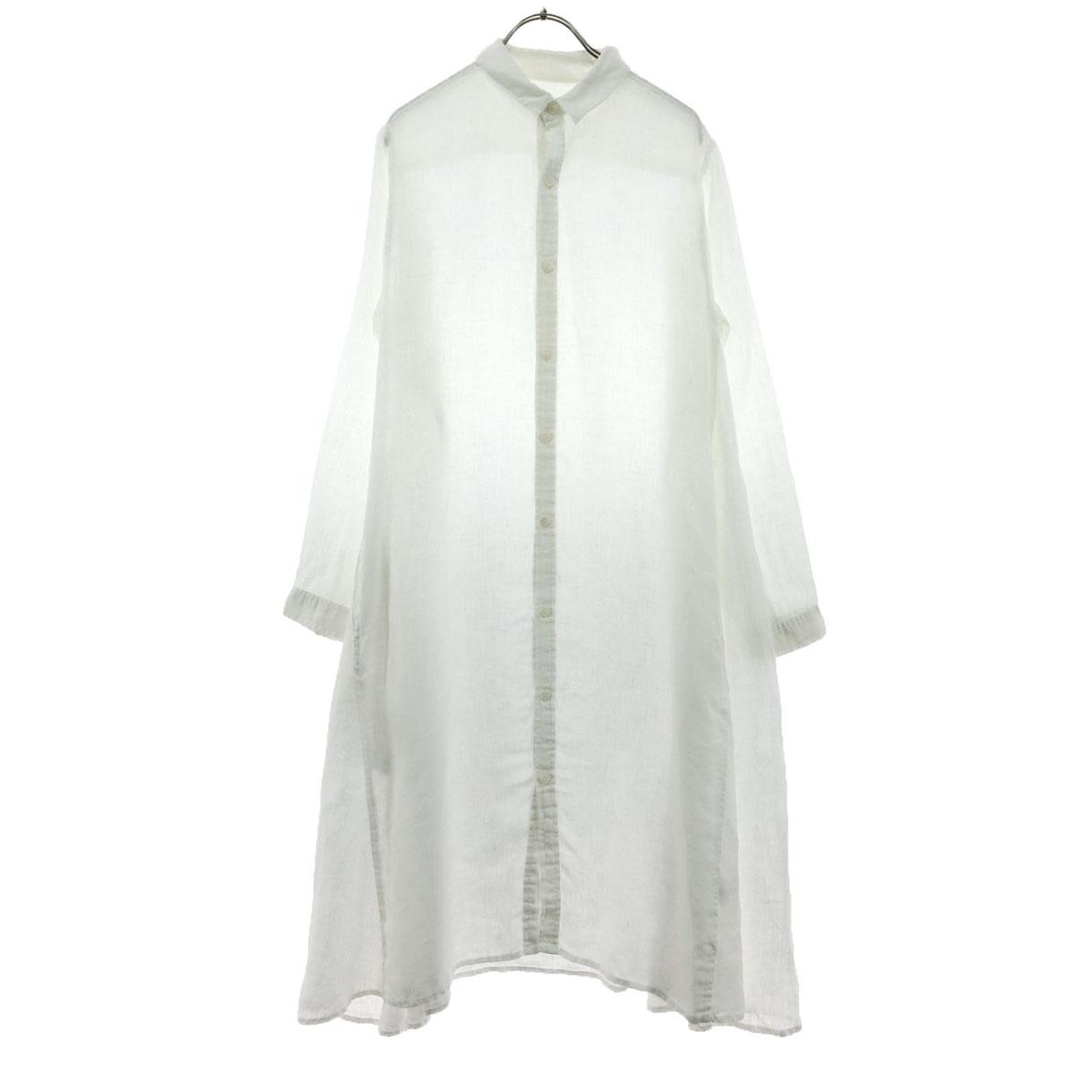 

Beauty products ichi linen Long sleeve Shirt dress Ivory Women Used